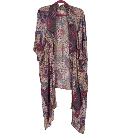 Altar'd State Paisley Kimono Patchwork Size Medium Boho Tie Front - Picture 1 of 10